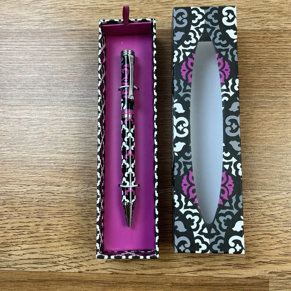 Vera Bradley Ball Point Pen in Canterberry Magenta , Black Ink NEW‎ in Box